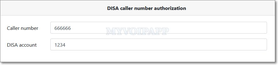 DISA caller ID authorization